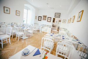 Der Frühstücksraum in Villach