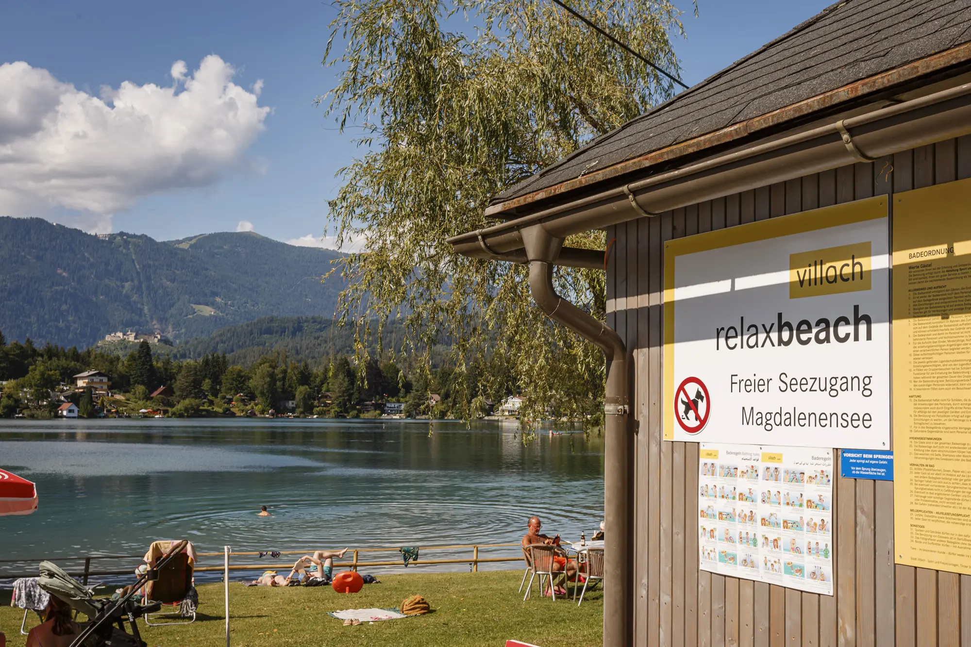 Infoschild Relaxbeach Magdalenensee