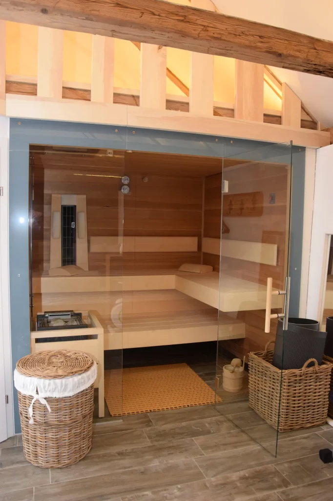 villa-sauna con porta di vetro Cabina sauna